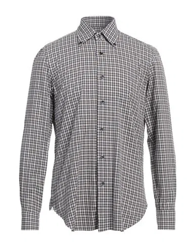 Barba Napoli Culto Man Shirt Dark Brown Size 15 ¾ Cotton