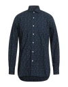Barba Napoli Culto Man Shirt Midnight Blue Size 16 Cotton In Blue