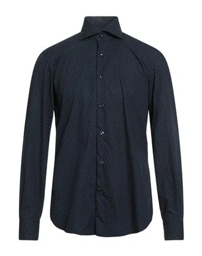 Barba Napoli Culto Man Shirt Navy Size 15 ¾ Cotton In Blue