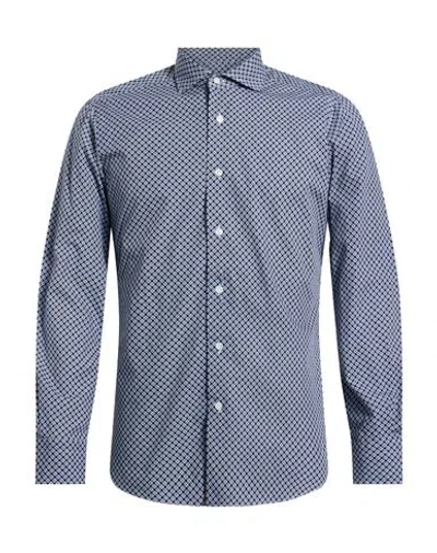 Barba Napoli Culto Man Shirt Navy Size 16 ½ Cotton In Blue