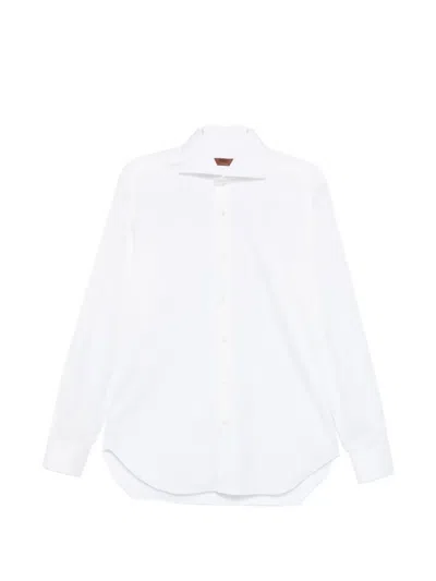 Barba Napoli Curved-hem Shirt In White