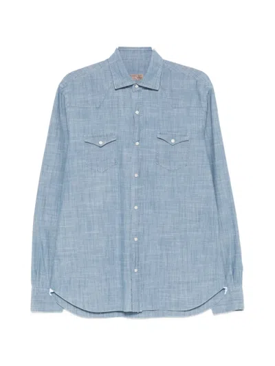 Barba Napoli Dandy Life Chest-pocket Shirt In Blue
