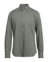 Barba Napoli Dandy Life Man Shirt Military Green Size 16 Cotton In Gray