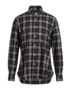 Barba Napoli Man Shirt Lead Size 17 Cotton In Grey