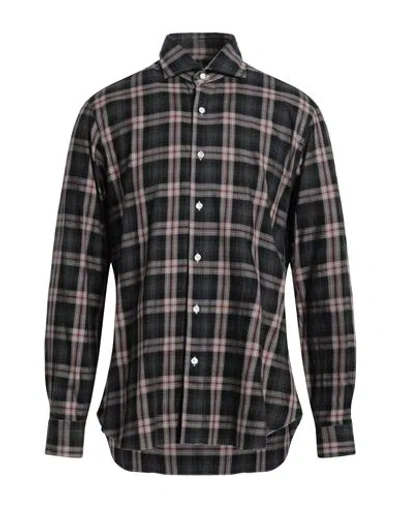Barba Napoli Man Shirt Lead Size 17 Cotton In Grey