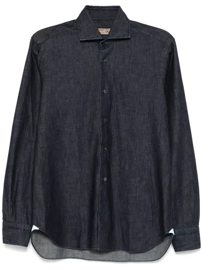 Barba Napoli Denim Shirt In Blau