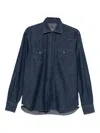 Barba Napoli Denim Shirt In Blue
