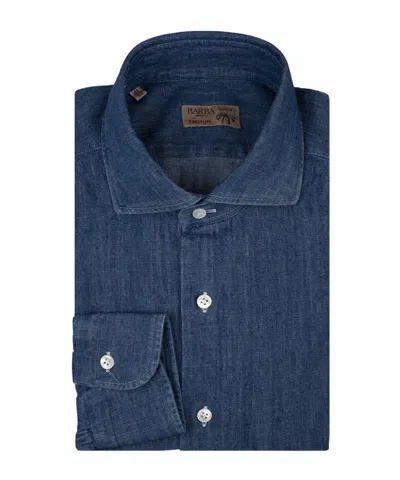 Barba Napoli Denim Shirt In Blue