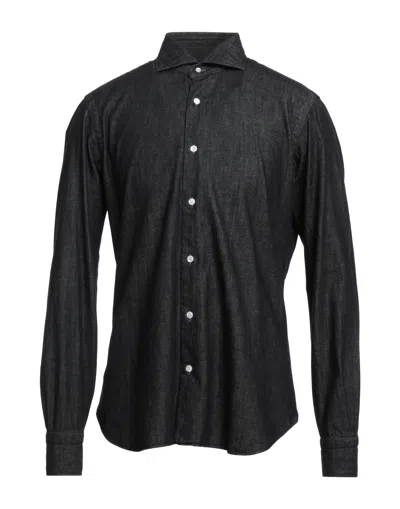 Barba Napoli Denim Shirts In Black