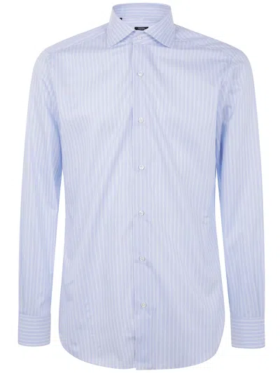 Barba Napoli Double Stripes Shirt In Blue