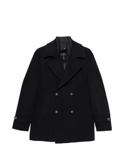 Barba Napoli Double-breasted Peacoat In Black