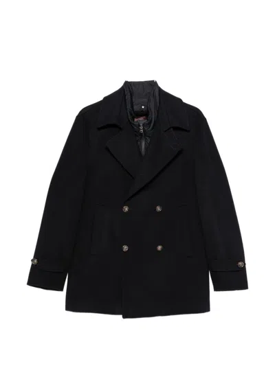 Barba Napoli Double-breasted Peacoat In Black