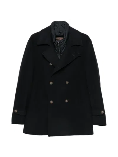Barba Napoli Double-breasted Peacoat In Blue