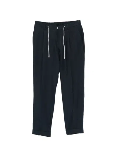 Barba Napoli Drawstring Cuffed Trousers In Blue
