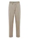 Barba Napoli Drawstring Trousers In Neutral