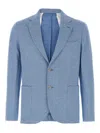 Barba Napoli Dynamic 201 Houndstooth-patterned Blazer In Blue