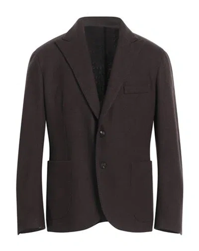 Barba Napoli Dynamic Man Blazer Dark Brown Size 44 Wool, Polyamide