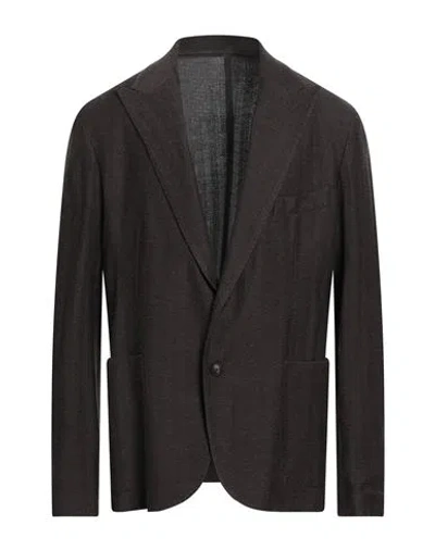 Barba Napoli Dynamic Man Blazer Dark Brown Size 46 Cotton, Wool