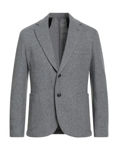 Barba Napoli Dynamic Man Blazer Light Grey Size 42 Wool, Cotton In Gray