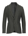 Barba Napoli Dynamic Man Blazer Military Green Size 44 Cotton, Wool In Gray