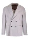 Barba Napoli Easy Double Breasted Jacket In Gray
