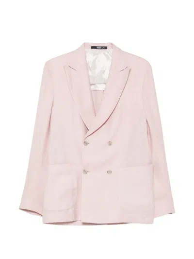 Barba Napoli Easy Double-breasted Peak-lapel Blazer In White