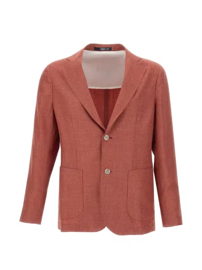 Barba Napoli Easy J Mono Lapel Blazer In Red