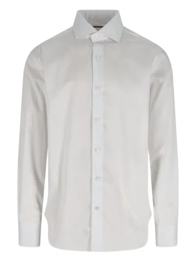 BARBA NAPOLI EMBROIDERED-DETAIL COTTON SHIRT