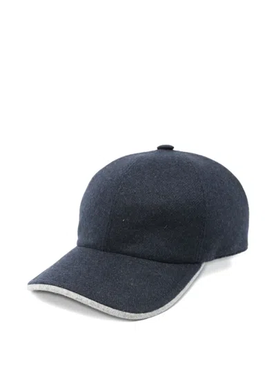 Barba Napoli Felt Baseball Cap In Blue