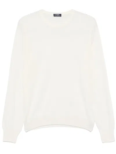 Barba Napoli Fine-knit Sweater In White