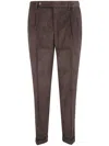 Barba Napoli Barba "florence" Velvet Stripes Double Pences Chino Trousers In Brown