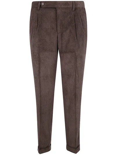 Barba Napoli "firenze" Velvet Stripes Double Pences Chino Trousers