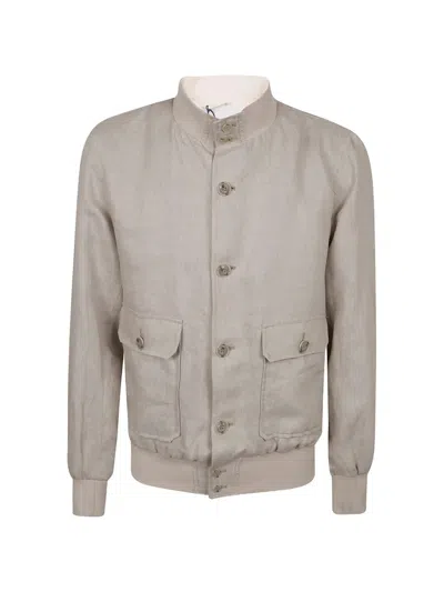 Barba Napoli Flap-pocket Jacket In Brown