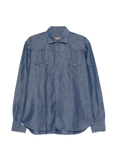 Barba Napoli Flap-pocket Shirt In Blue