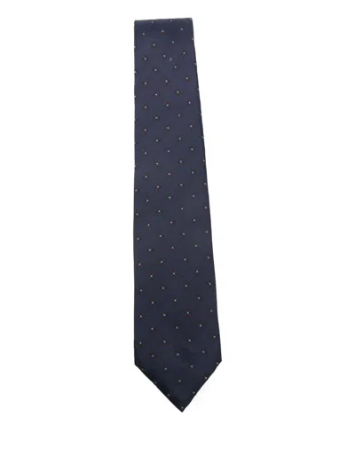Barba Napoli Floral-pattern Tie In Blue