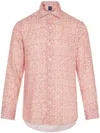 Barba Napoli Floral-print Linen Shirt In Red