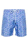 Barba Napoli Floral-print Swim Shorts In Blue