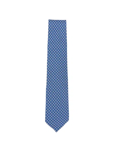 Barba Napoli Floral-pattern Tie In Metallic