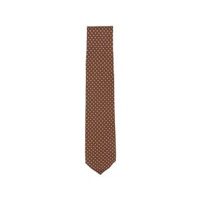 Barba Napoli Floral-print Tie In Brown
