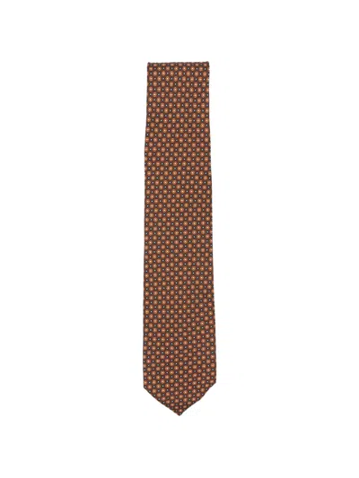 Barba Napoli Floral-print Tie In Purple