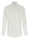 Barba Napoli Barba Cotton Poplin Shirt With Concealed Button Front And Cufflink-ready Sleeves In White