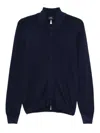 Barba Napoli Zip-neck Wool Sweater In Blue