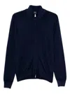 Barba Napoli Zip-neck Wool Sweater In Blue