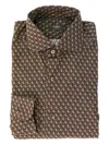 Barba Napoli Geometric-print Shirt In Brown