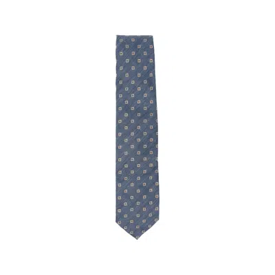 Barba Napoli Geometric-pattern Tie In Blue