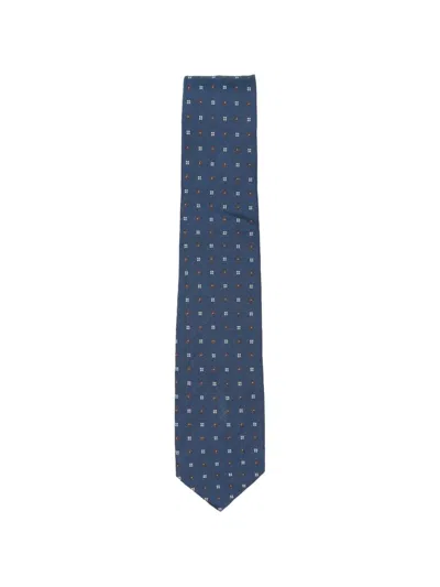 Barba Napoli Geometric-pattern Tie In Purple