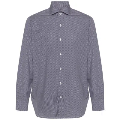 Barba Napoli Graphic-print Shirt In Blue