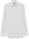 Barba Napoli Barba Brown And White Striped Shirt In Gray