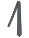Barba Napoli Slim Wool Tie Textured Fabric In Gray
