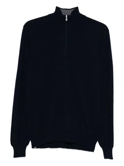 BARBA NAPOLI HIGH-NECK ZIP-UP SWEATER